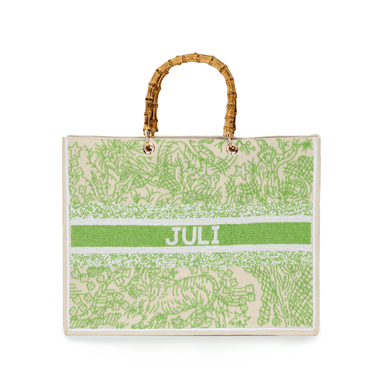 The Juliana Lime Jungle Beaded Tote_bags