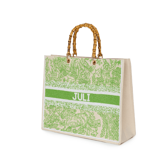 The Juliana Lime Jungle Beaded Tote_bags