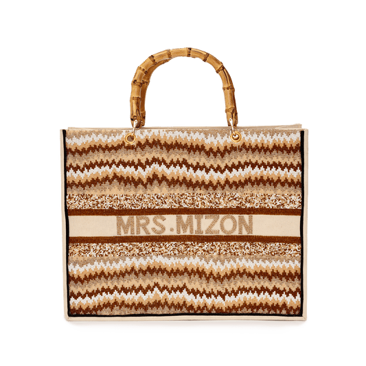 The Juliana Mocha Beaded Tote_bags