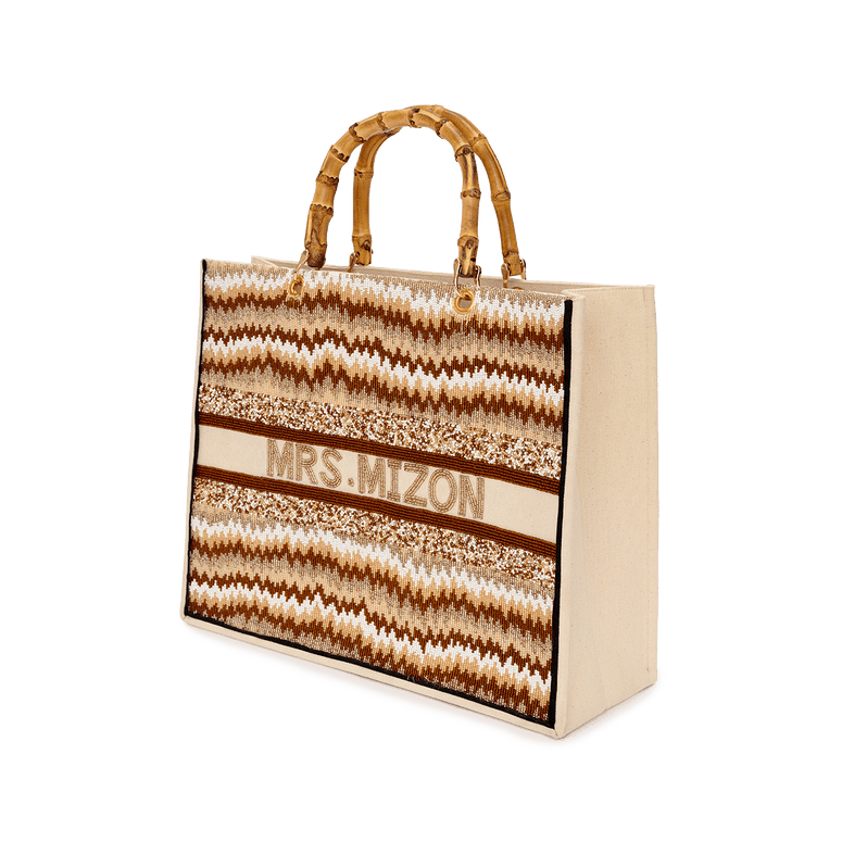 The Juliana Mocha Beaded Tote_bags