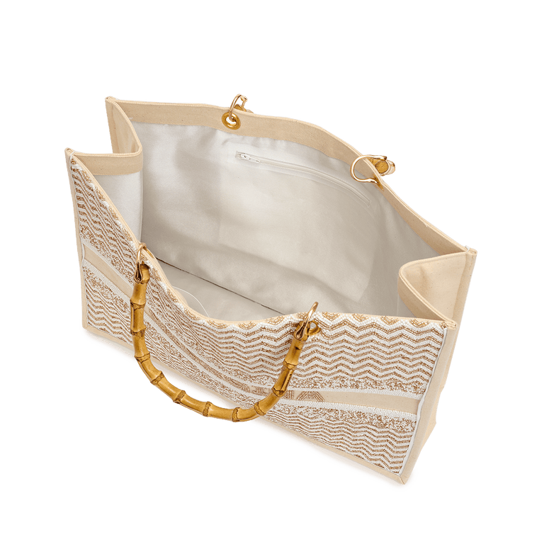 The Juliana Neutral Ziggy Beaded Tote_bags