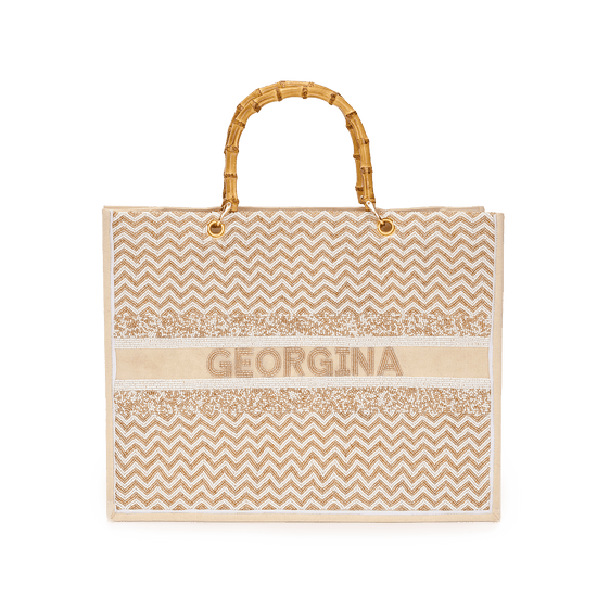 The Juliana Neutral Ziggy Beaded Tote_bags