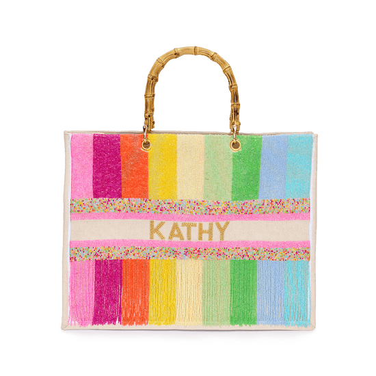 The Juliana Rainbow Tassle Beaded Tote_bags