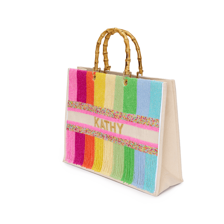 The Juliana Rainbow Tassle Beaded Tote_bags