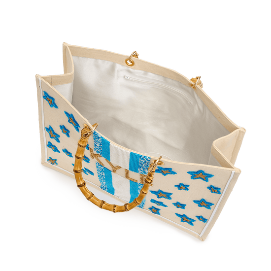 The Juliana Starry Blue Beaded Tote_bags