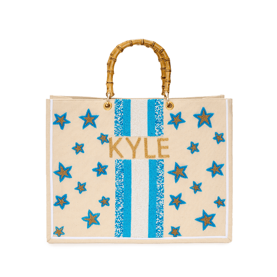 The Juliana Starry Blue Beaded Tote_bags