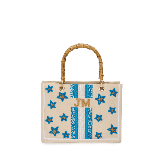 The Juliana Starry Blue Mini Teenie Beaded Tote_bags