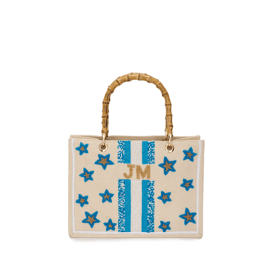 The Juliana Starry Blue Mini Teenie Beaded Tote_bags