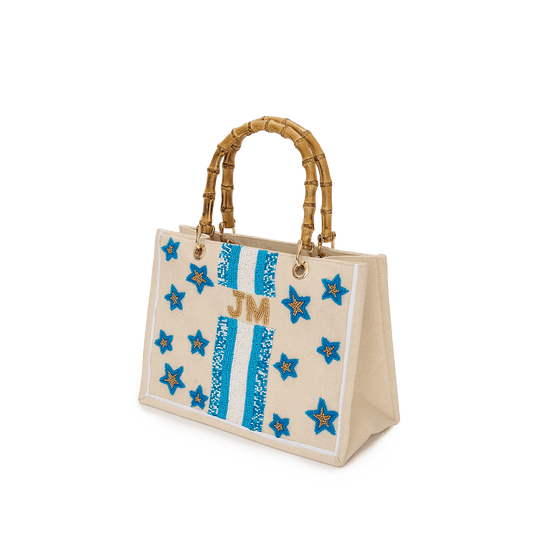 The Juliana Starry Blue Mini Teenie Beaded Tote_bags