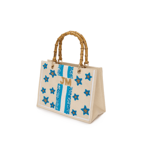 The Juliana Starry Blue Mini Teenie Beaded Tote_bags