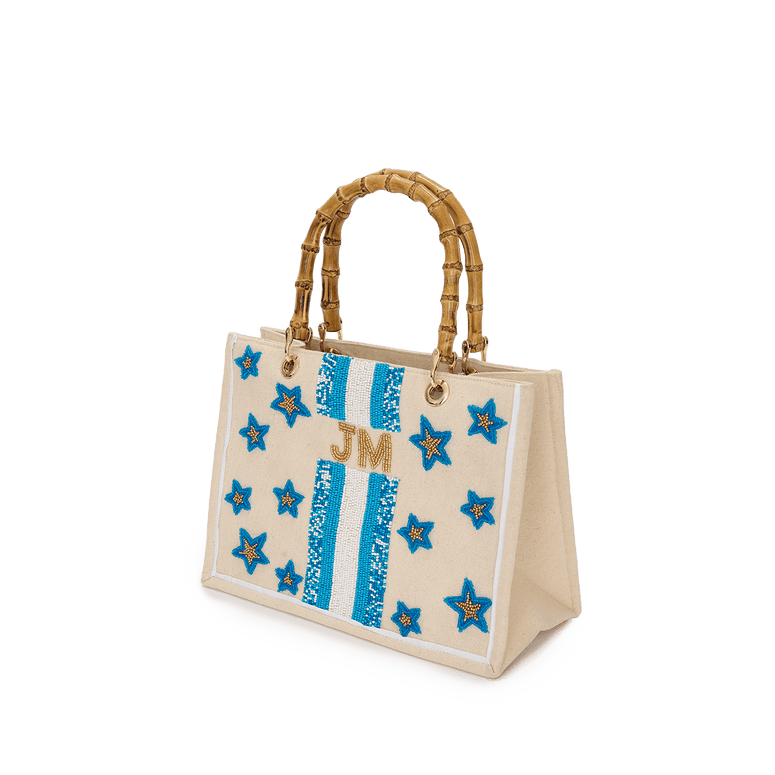 The Juliana Starry Blue Mini Teenie Beaded Tote_bags