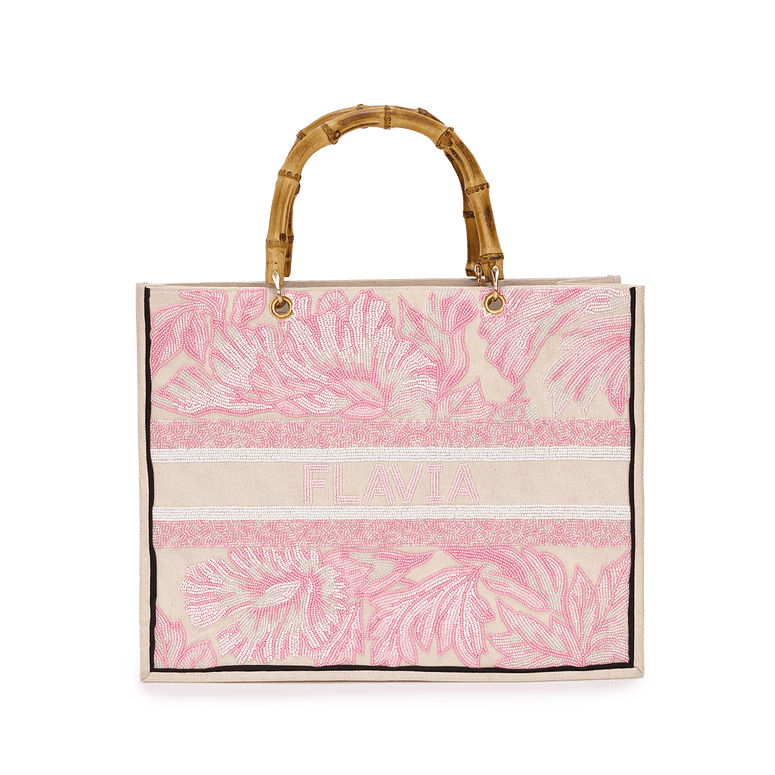 The Juliana Tropical Pink Beaded Tote_bags