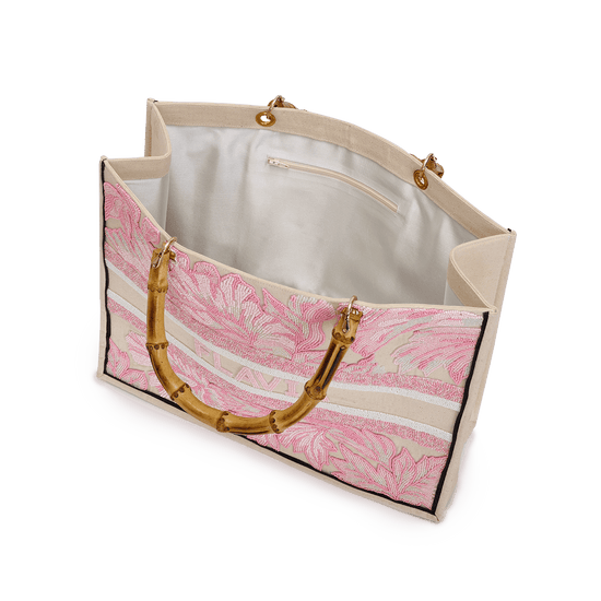 The Juliana Tropical Pink Beaded Tote_bags