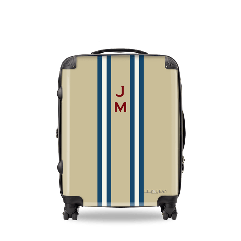 The Junior Maverick Luggage in Biscuit with Sailor Stripe_bags