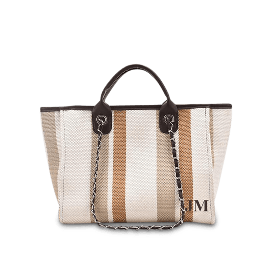 The Lily Canvas - Cocoa Stripe_bags