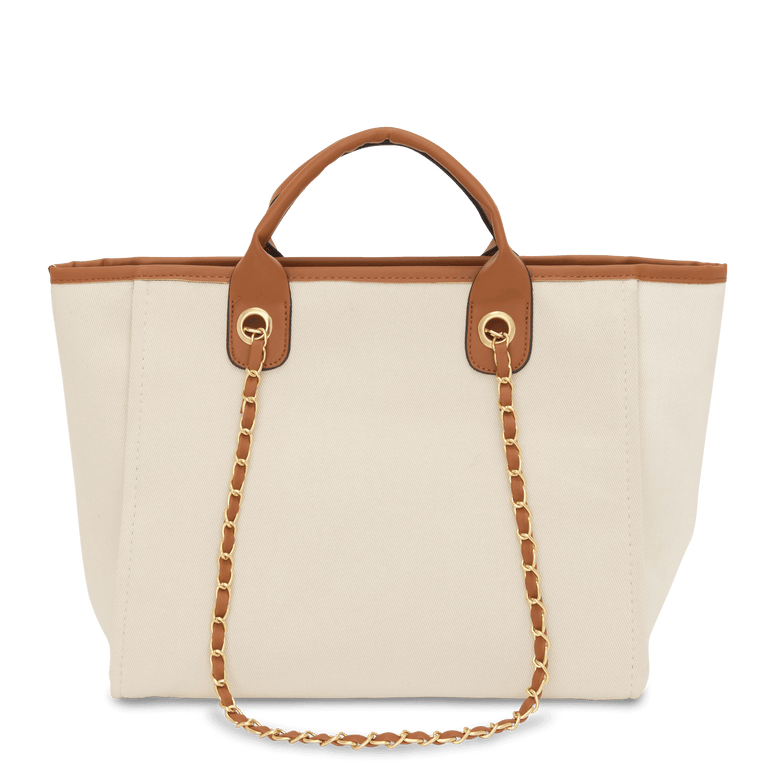 The Lily Canvas - Cream with Light Tan Handles - Design Your Own_bags