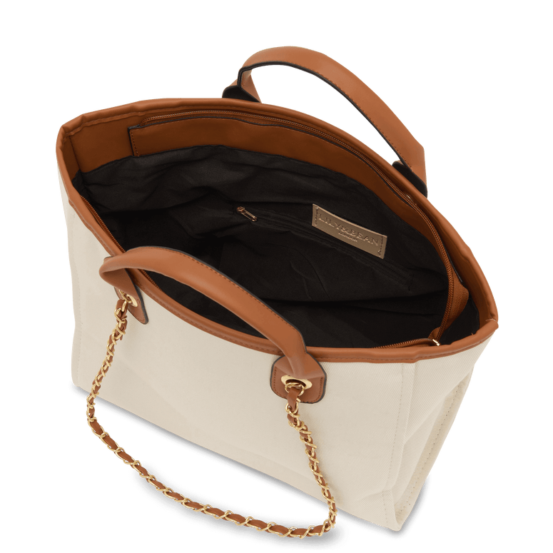 The Lily Canvas - Cream with Light Tan Handles - Design Your Own_bags