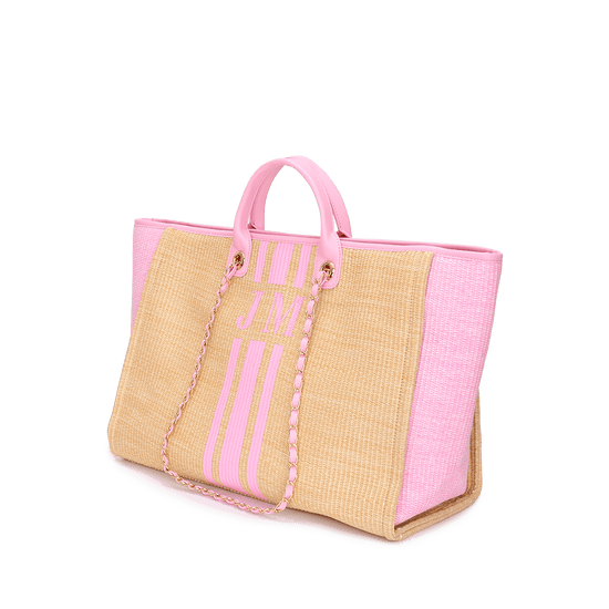 The Lily Canvas Jumbo - Pink and Biscuit_bags