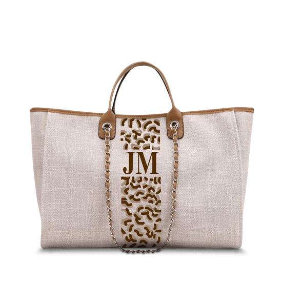 The Lily Canvas Jumbo - Soft Fawn - Leopard Pattern_bags