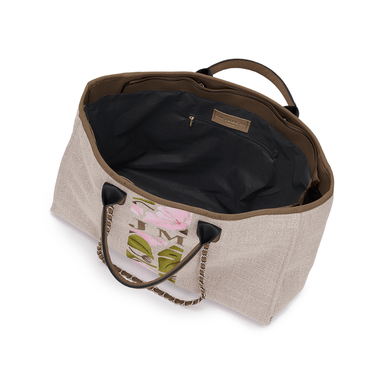 The Lily Canvas Jumbo - Soft Fawn - Rainforest_bags