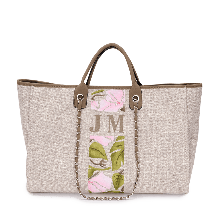 The Lily Canvas Jumbo - Soft Fawn - Rainforest_bags