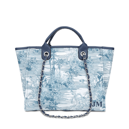 The Lily Canvas Jumbo - Tropical Blue - Initials Only_bags