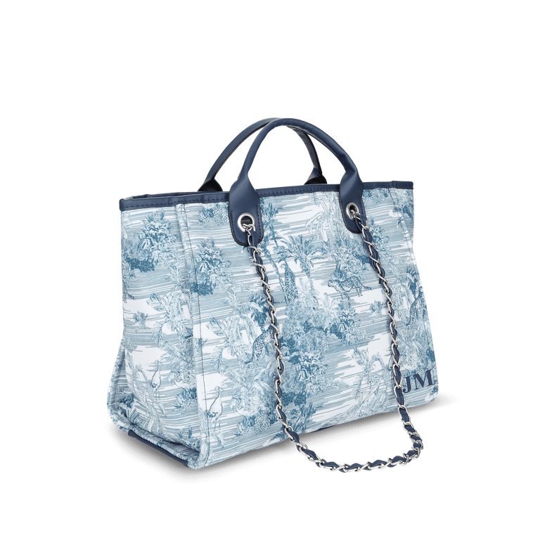 The Lily Canvas Jumbo - Tropical Blue - Initials Only_bags