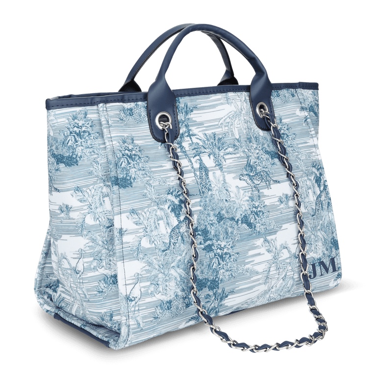 The Lily Canvas Jumbo - Tropical Blue - Initials Only_bags