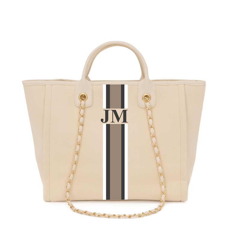 The Lily Canvas Medium - Cream on Cream - Design Your Own_bags