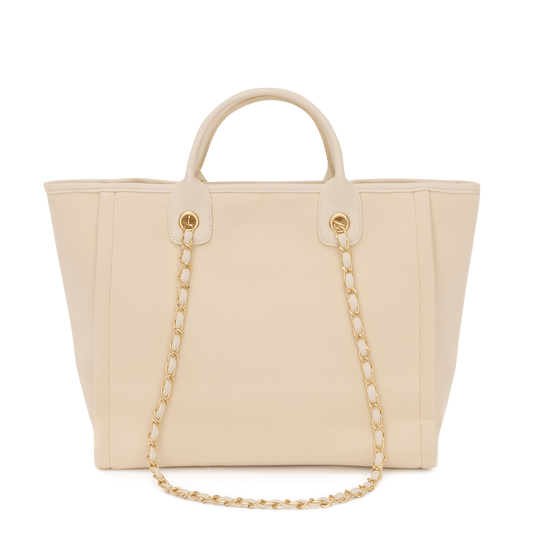 The Lily Canvas Medium - Cream on Cream - Design Your Own_bags