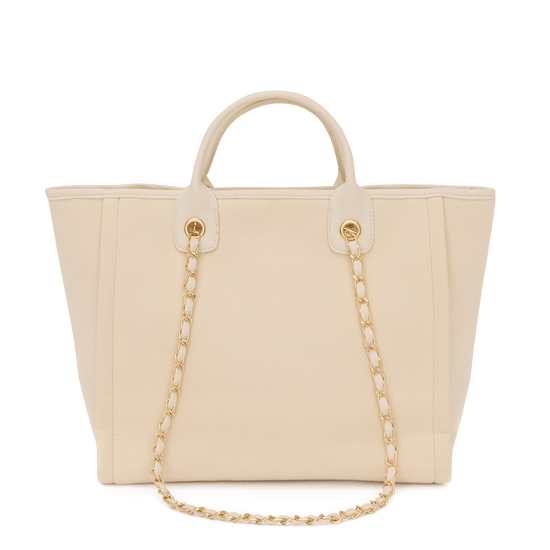 The Lily Canvas Medium - Cream on Cream - Design Your Own_bags