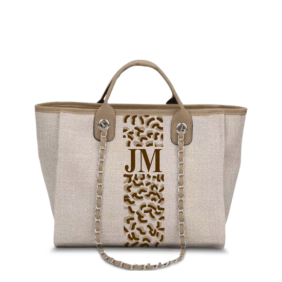 The Lily Canvas Medium - Soft Fawn - Leopard Pattern_bags