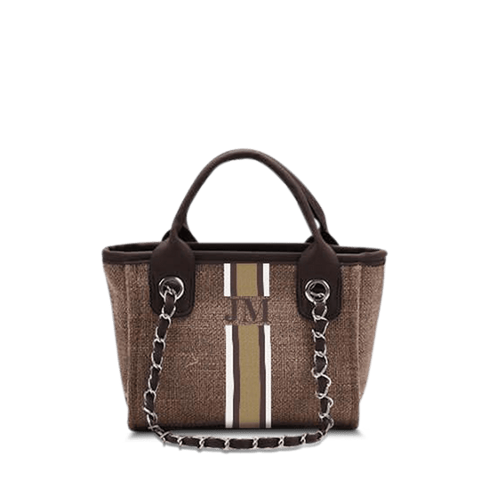 The Lily Canvas Mini - Mocha with White, Brown and Beige_bags