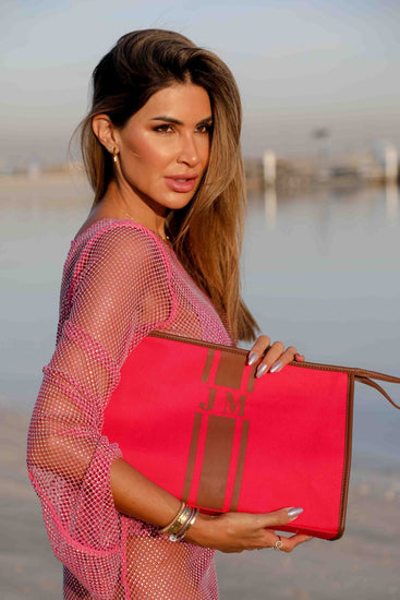 The Lily Fiery Neon Pink Tote and Ultimate Cosmetic Duo_