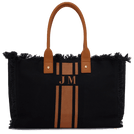 The Lily Fringe Tote - Black and Tan_bags