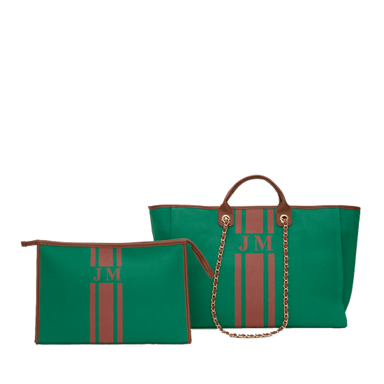 The Lily Jade Green Tote and Ultimate Cosmetic Duo_