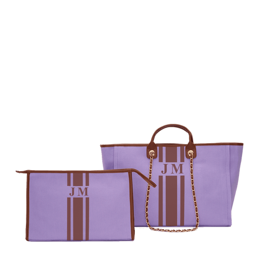 The Lily Lavender Tote and Ultimate Cosmetic Duo_