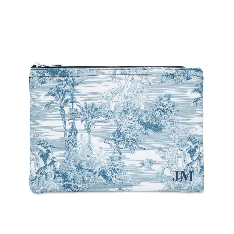 The Lily Makeup Bag - Tropical Blue - Initials Only_bags