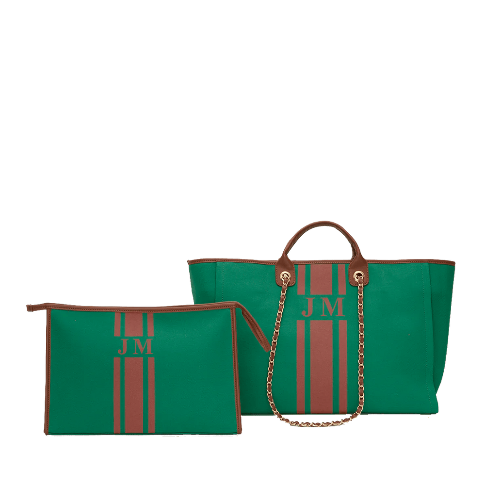 Tote and Ultimate Cosmetic Duo - Jade Green_