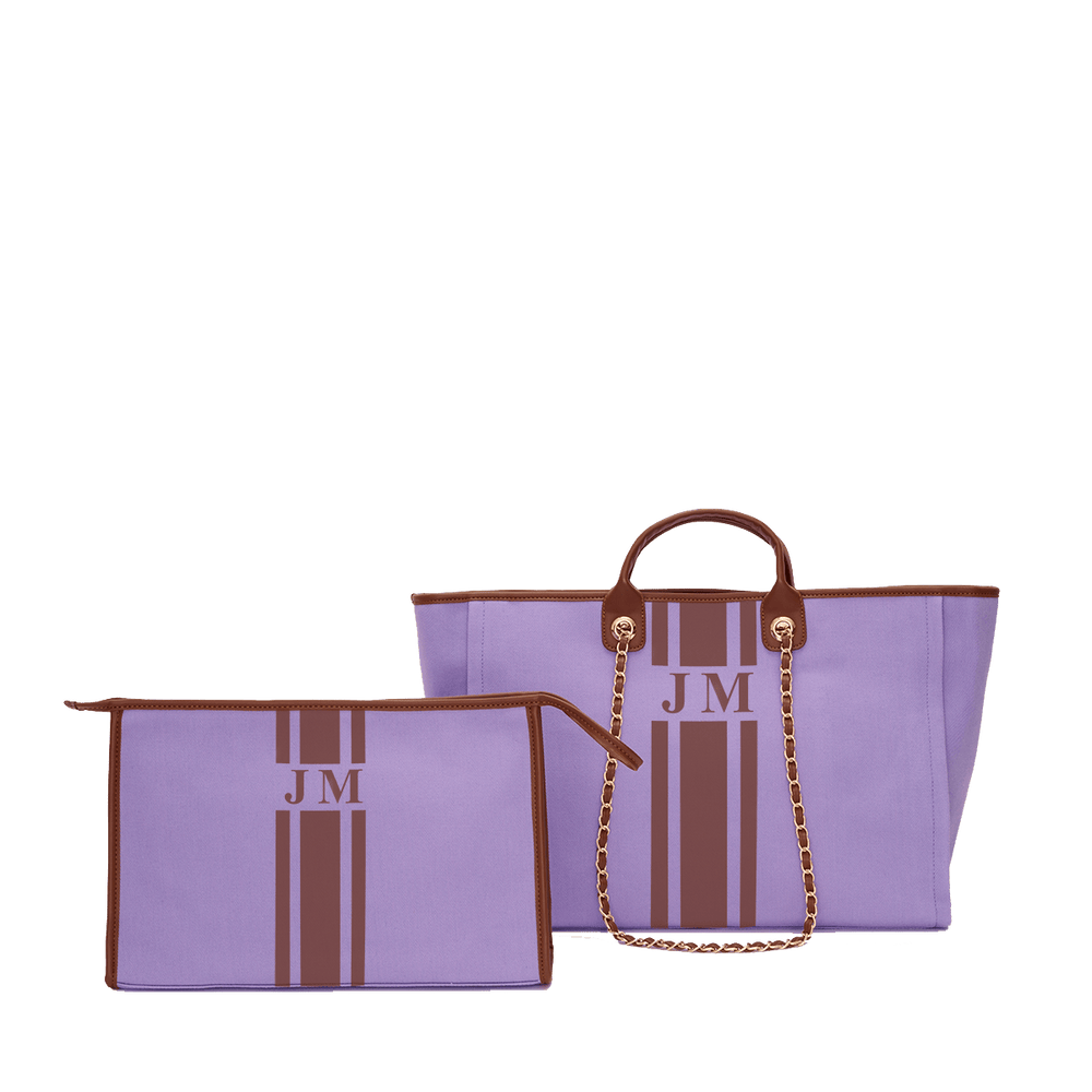 Tote and Ultimate Cosmetic Duo - Lavender_