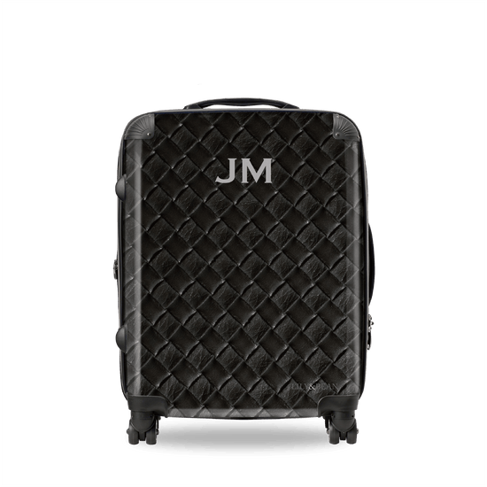 Woven Cross Style Black Luggage_bags