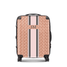 Woven Effect Pink Hardshell Suitcase - Pink_