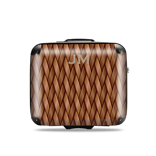 Woven Style Leather Brown Business Luggage_bags