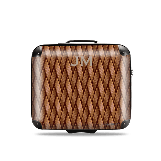 Woven Style Leather Brown Business Luggage_bags