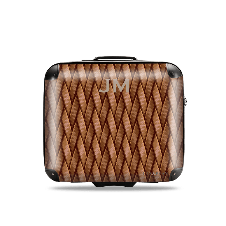 Woven Style Leather Brown Business Luggage_bags