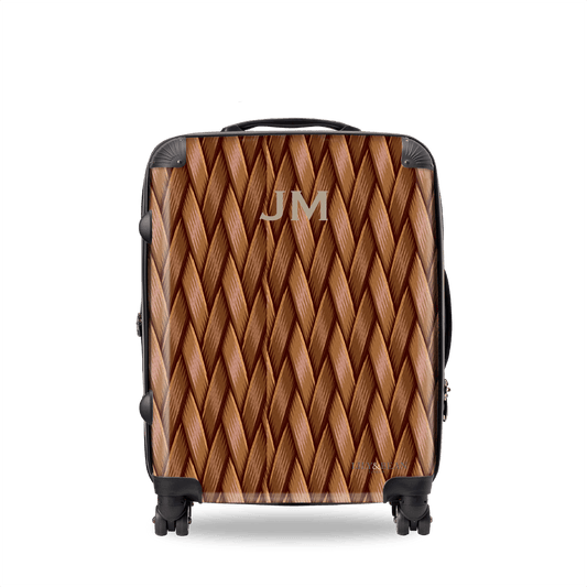 Woven Style Leather Brown Luggage_bags