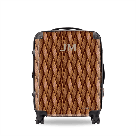 Woven Style Leather Brown Luggage_bags