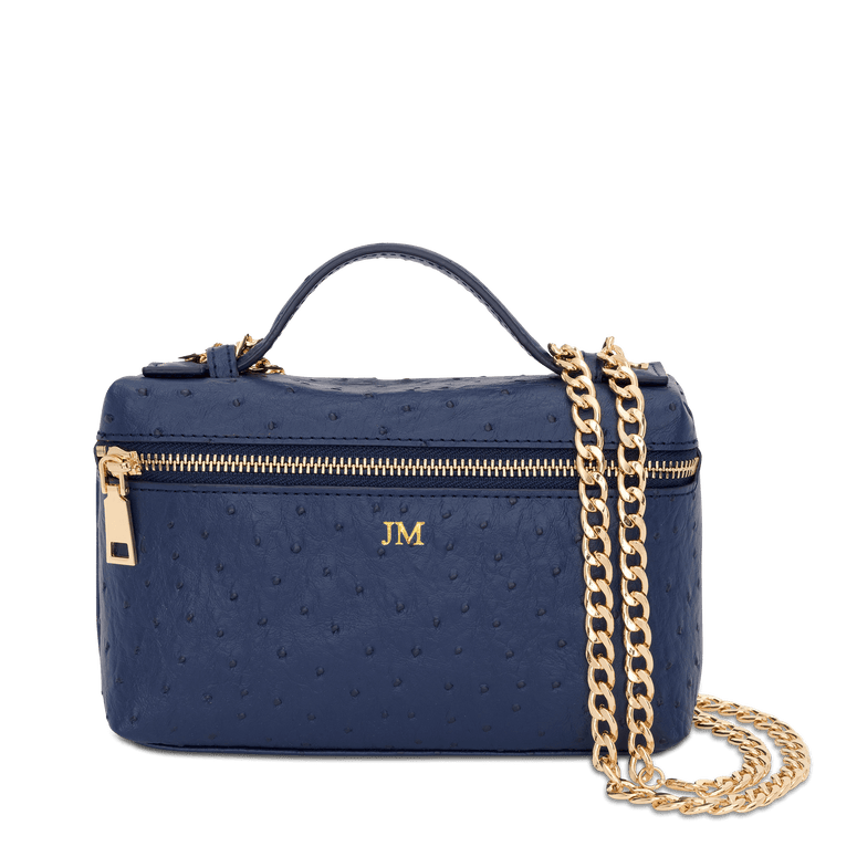 Lily & Bean Eva Chain Bag Ostrich Effect Navy