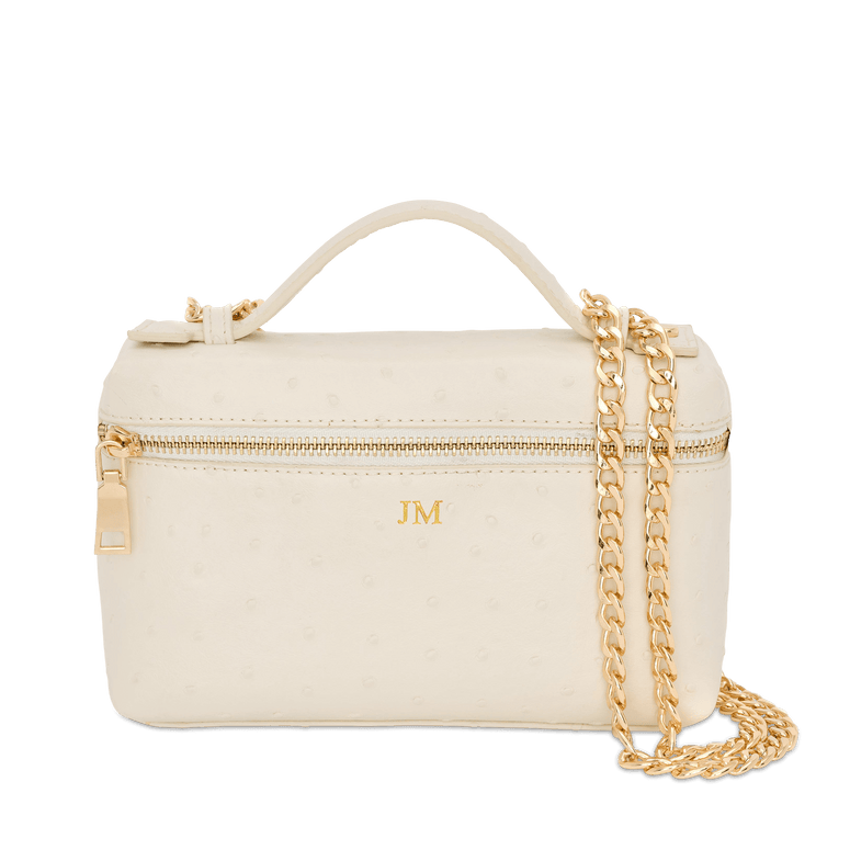 Lily & Bean Eva Chain Bag Ostrich Effect Off White