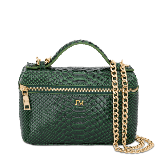 GLACIER Crocodile Handbag , Emerald Green 